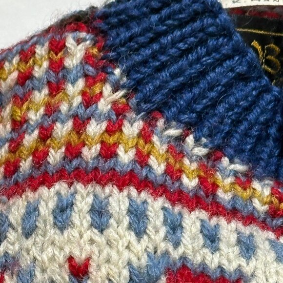 Vintage 80's Brodrene Hallen Oslo Norway Blue Wool Sweater Women's S - Picture 14 of 16